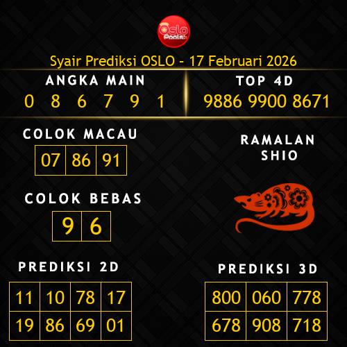 Prediksi Oslo Hari Ini 17-februari-2026