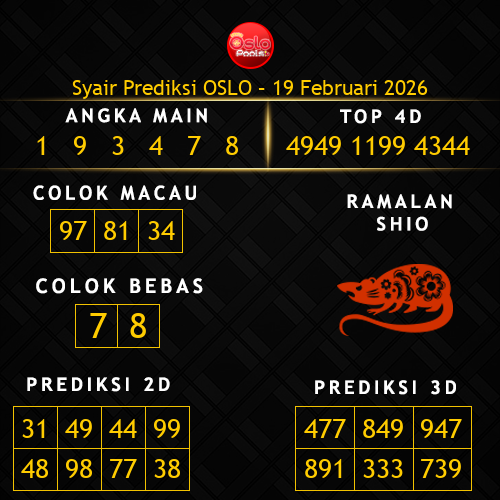 Prediksi Oslo Hari Ini 19-februari-2026