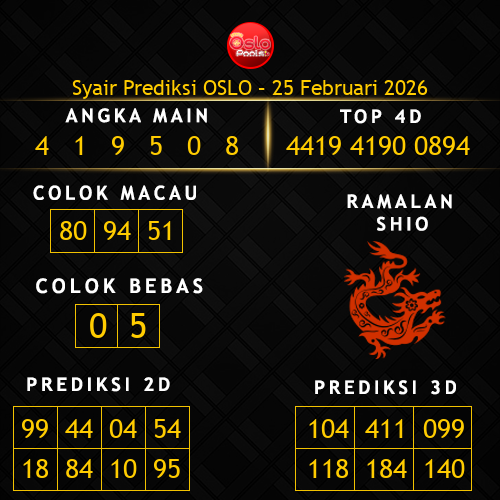 Prediksi Oslo Hari Ini 25-februari-2026