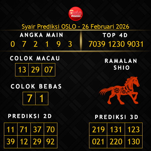 Prediksi Oslo Hari Ini 26-februari-2026