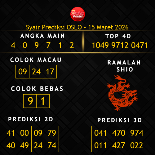 Prediksi Oslo Hari Ini 15-maret-2026
