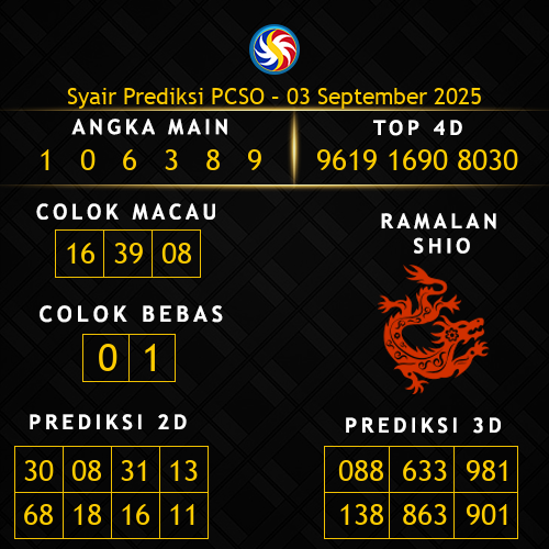 Prediksi PCSO Hari Ini 3-september-2025