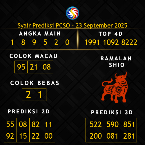 Prediksi PCSO Hari Ini 23-september-2025