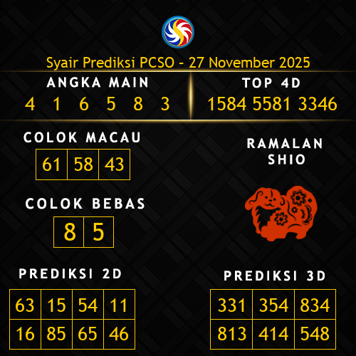 Prediksi PCSO Hari Ini 27-november-2025