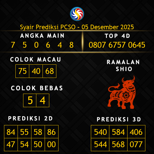 Prediksi PCSO Hari Ini 5-desember-2025