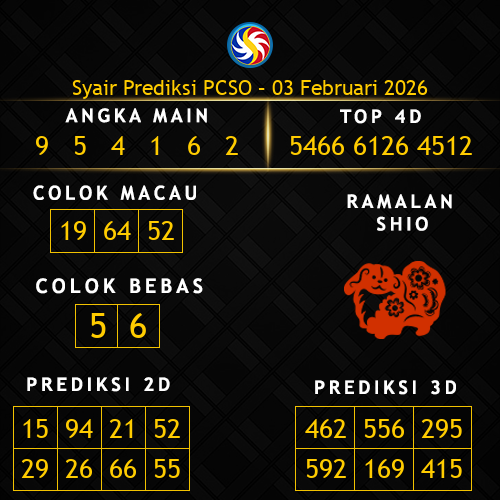 Prediksi PCSO Hari Ini 3-februari-2026