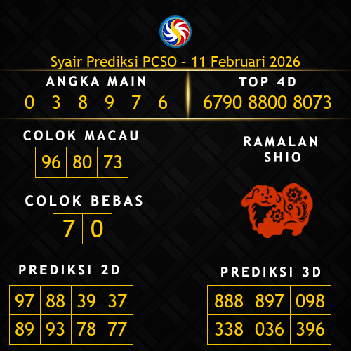 Prediksi PCSO Hari Ini 11-februari-2026