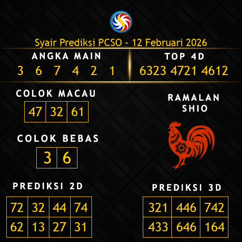 Prediksi PCSO Hari Ini 12-februari-2026