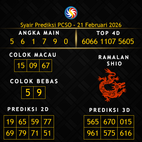 Prediksi PCSO Hari Ini 21-februari-2026