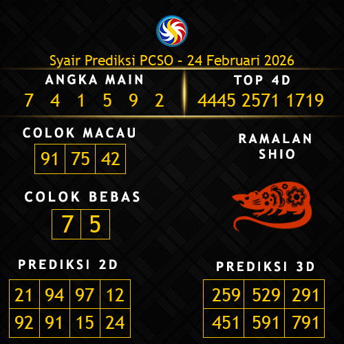 Prediksi PCSO Hari Ini 24-februari-2026