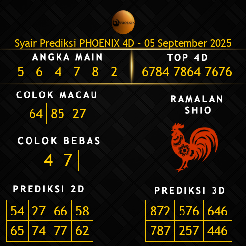 Prediksi Phoenix 4D Hari Ini 5-september-2025