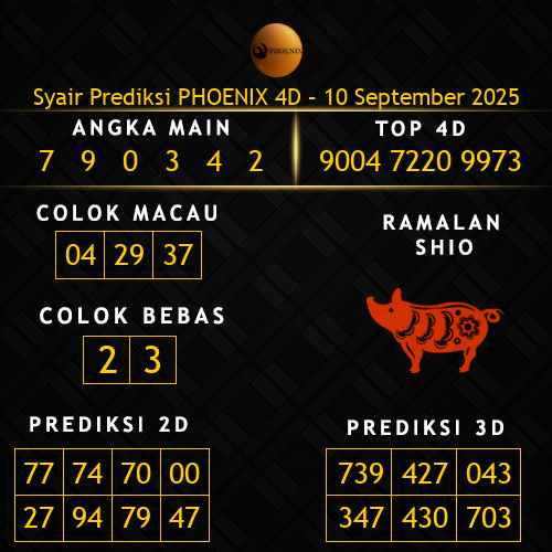 Prediksi Phoenix 4D Hari Ini 10-september-2025