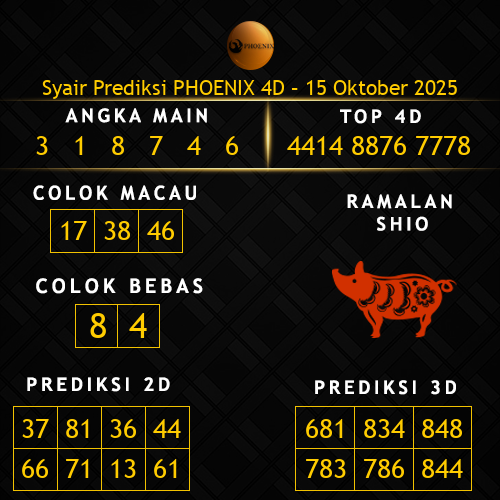 Prediksi Phoenix 4D Hari Ini 15-oktober-2025