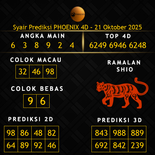 Prediksi Phoenix 4D Hari Ini 21-oktober-2025