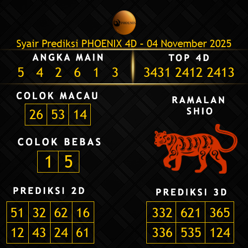 Prediksi Phoenix 4D Hari Ini 4-november-2025
