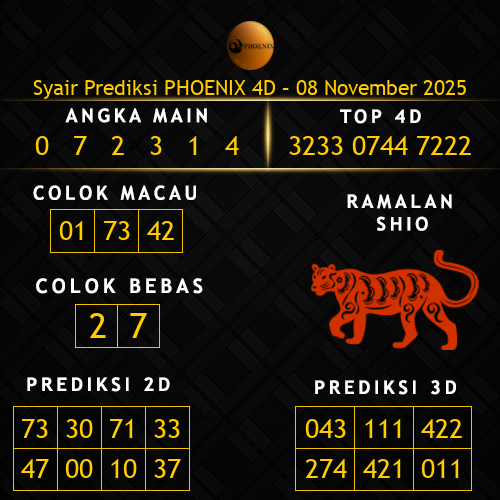 Prediksi Phoenix 4D Hari Ini 8-november-2025