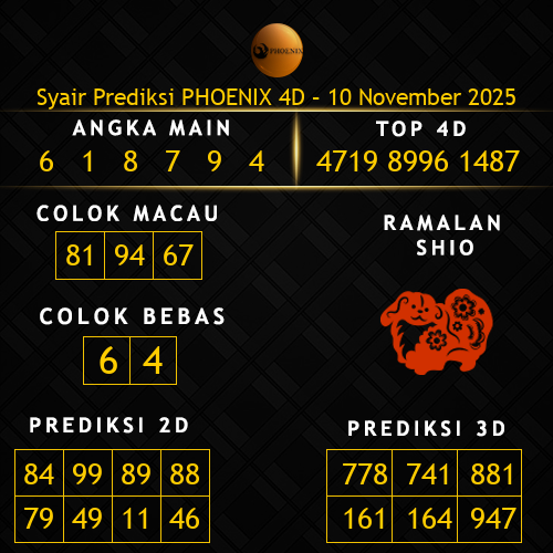 Prediksi Phoenix 4D Hari Ini 10-november-2025