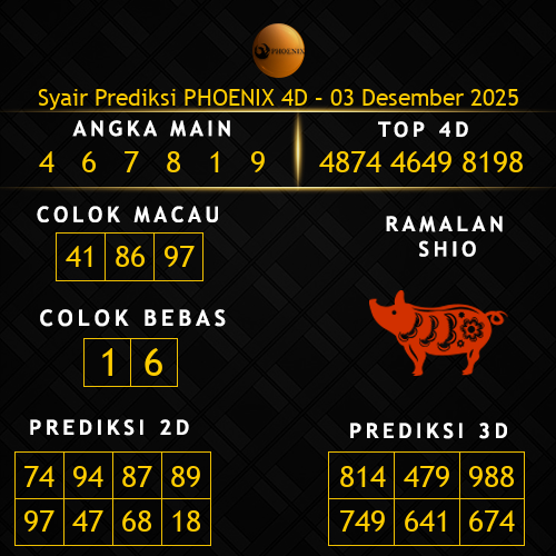 Prediksi Phoenix 4D Hari Ini 3-desember-2025