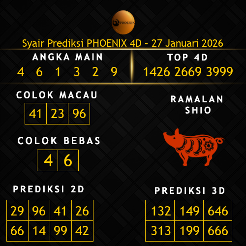 Prediksi Phoenix 4D Hari Ini 27-januari-2026