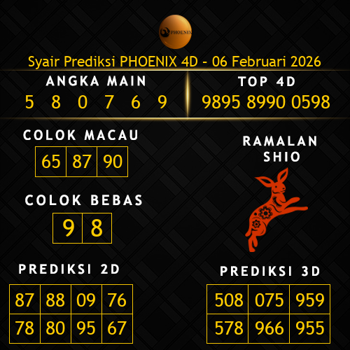 Prediksi Phoenix 4D Hari Ini 6-februari-2026