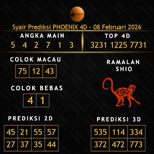 Prediksi Phoenix 4D Hari Ini 8-februari-2026