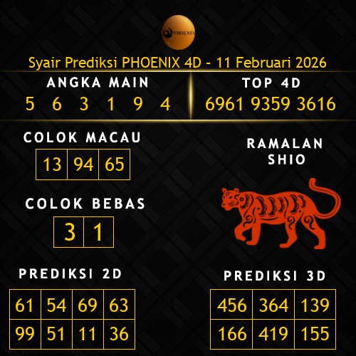 Prediksi Phoenix 4D Hari Ini 11-februari-2026
