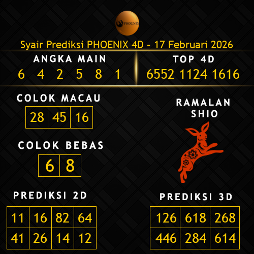 Prediksi Phoenix 4D Hari Ini 17-februari-2026