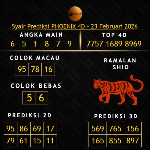 Prediksi Phoenix 4D Hari Ini 23-februari-2026