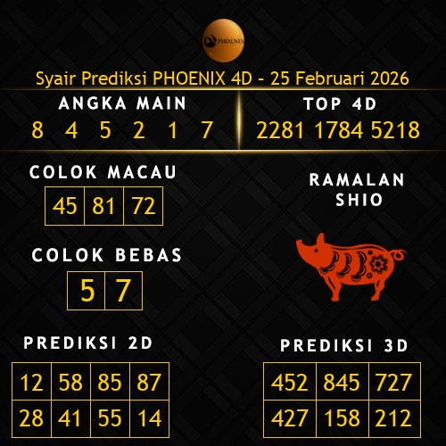 Prediksi Phoenix 4D Hari Ini 25-februari-2026