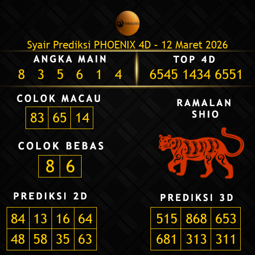 Prediksi Phoenix 4D Hari Ini 12-maret-2026