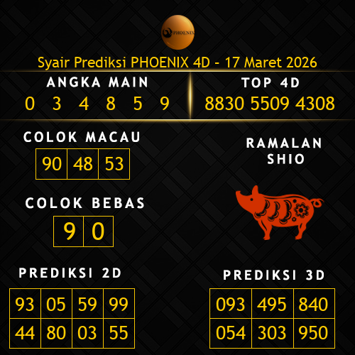 Prediksi Phoenix 4D Hari Ini 17-maret-2026
