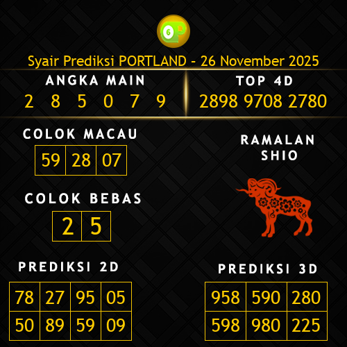 Prediksi Portland Hari Ini 26-november-2025