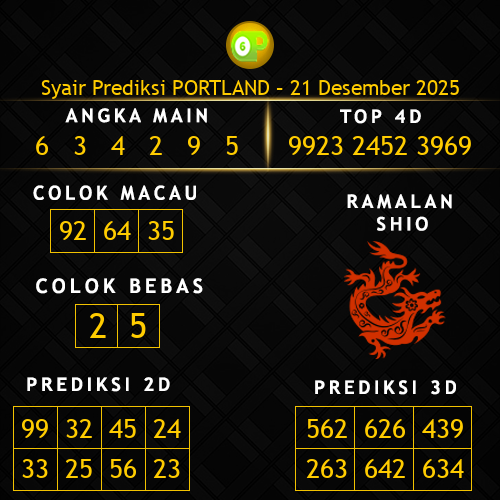 Prediksi Portland Hari Ini 21-desember-2025