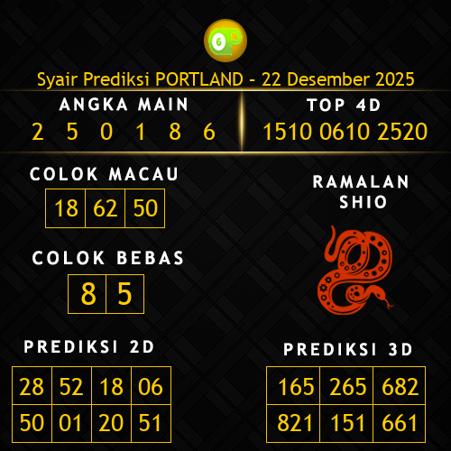 Prediksi Portland Hari Ini 22-desember-2025