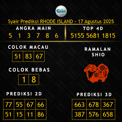 Prediksi Rhode Island Hari Ini 17-agustus-2025