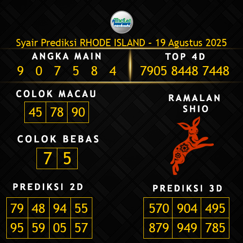 Prediksi Rhode Island Hari Ini 19-agustus-2025