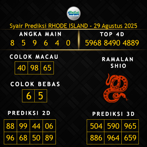 Prediksi Rhode Island Hari Ini 29-agustus-2025