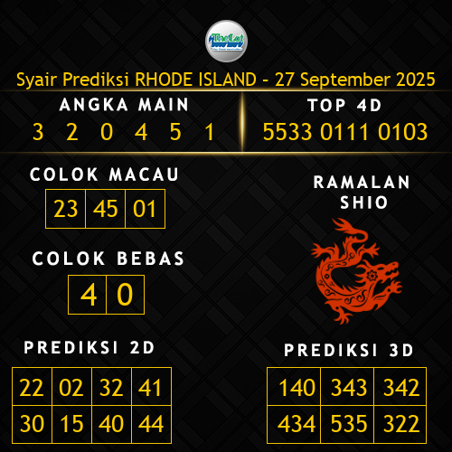 Prediksi Rhode Island Hari Ini 27-september-2025