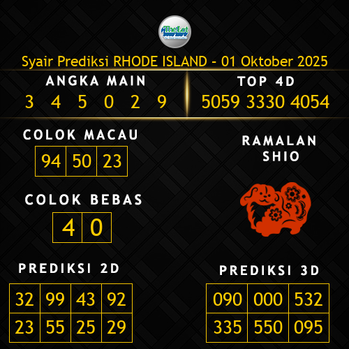 Prediksi Rhode Island Hari Ini 1-oktober-2025