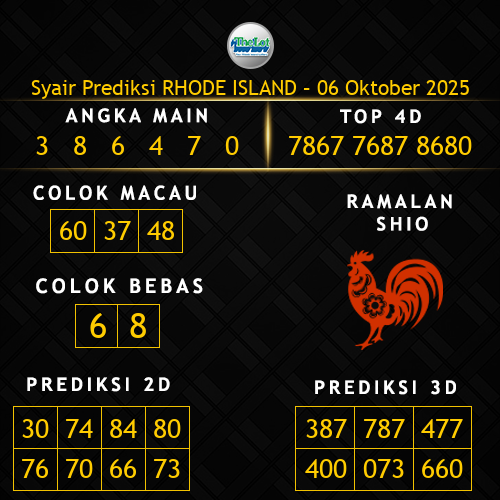 Prediksi Rhode Island Hari Ini 6-oktober-2025
