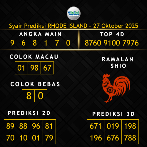 Prediksi Rhode Island Hari Ini 27-oktober-2025