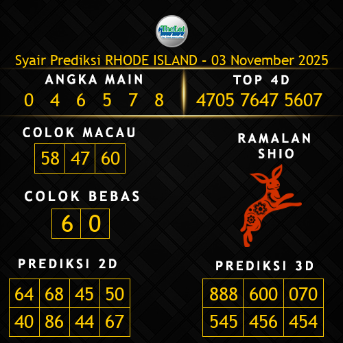 Prediksi Rhode Island Hari Ini 3-november-2025