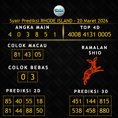 Prediksi Rhode Island Hari Ini 20-maret-2026