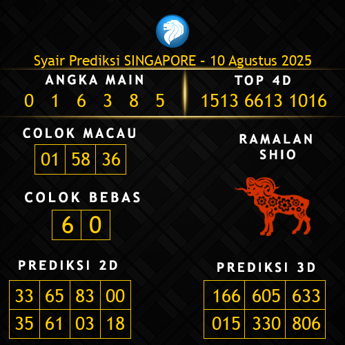 Prediksi Singapore Hari Ini 10-agustus-2025