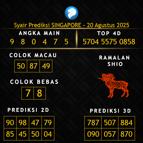 Prediksi Singapore Hari Ini 20-agustus-2025