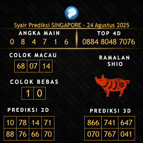 Prediksi Singapore Hari Ini 24-agustus-2025