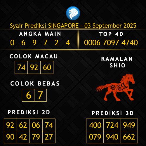Prediksi Singapore Hari Ini 3-september-2025