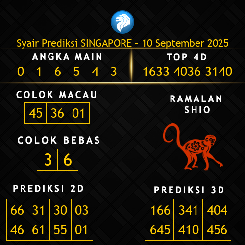 Prediksi Singapore Hari Ini 10-september-2025