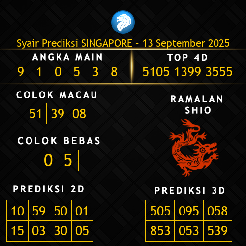 Prediksi Singapore Hari Ini 13-september-2025
