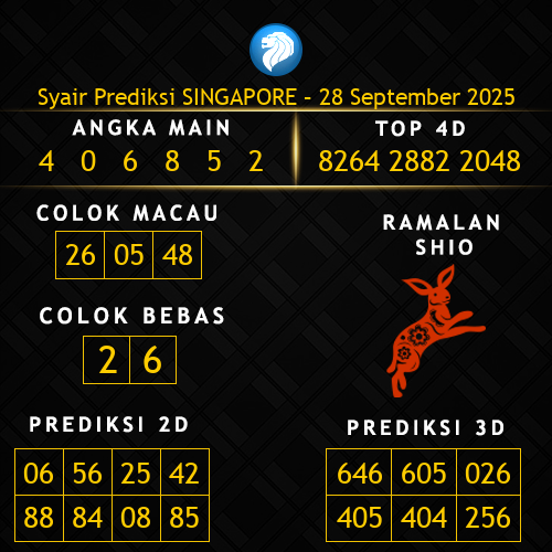 Prediksi Singapore Hari Ini 28-september-2025